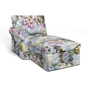 Bemz IKEA - Hoes voor chaise longue Ektorp met armleuning links, Ivy Green, Linnen