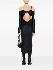 Versace logo-plaque cut-out dress - Zwart