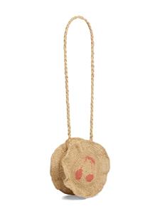 Bonpoint Fina raffia schoudertas - Beige