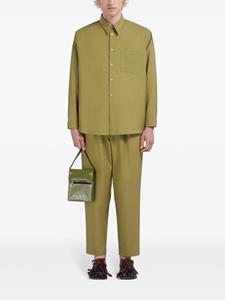 Marni logo-lettering shoulder bag - Groen