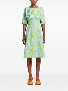 Marni Jurk met bloemenprint - Blauw