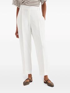 Brunello Cucinelli High waist cropped broek - Wit