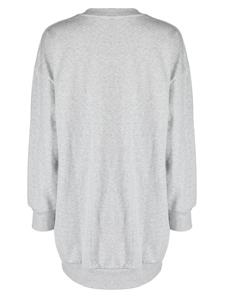 CHOCOOLATE logo-embroidered mélange-effect dress - Grijs