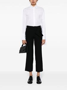 Yohji Yamamoto draped-detail cropped wool trousers - Zwart