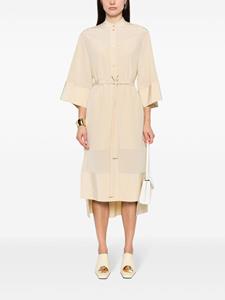 JOSEPH collarless silk dress - Beige