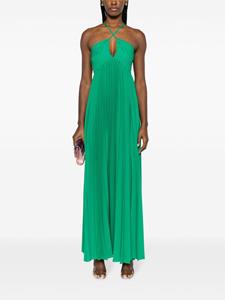 P.A.R.O.S.H. Palmer pleated long-length dress - Groen
