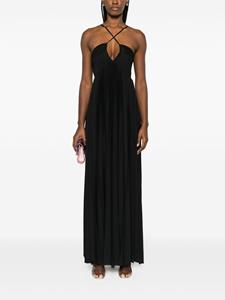 P.A.R.O.S.H. Palmer pleated long-length dress - Zwart