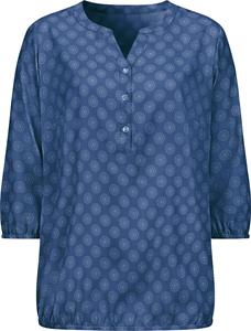 Your Look... for less! Dames Comfortabele blouse jeansblauw/ecru bedrukt Größe