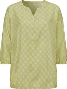 Your Look... for less! Dames Comfortabele blouse lindegroen/ecru bedrukt Größe