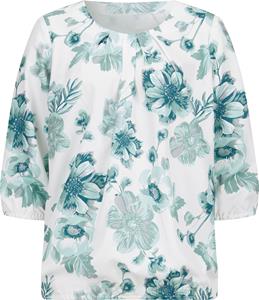 Your Look... for less! Dames Comfortabele blouse ecru/jade bedrukt Größe