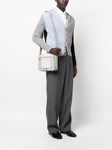 Thom Browne Reporter schoudertas met vier strepen - Grijs