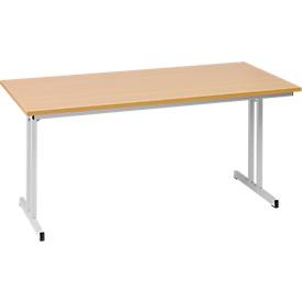 Klaptafel TR, B 1600 x D 700 x H 720 mm, beuken decor/wit aluminium