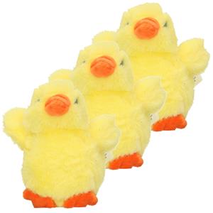 6x stuks pluche kuiken / kip knuffel geel 12 cm -