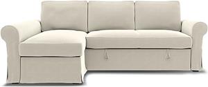 Bemz IKEA - Hoes voor slaapbank Backabro met chaise longue, Tofu, Corduroy
