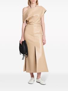 Proenza Schouler Rosa off-shoulder leather dress - Beige