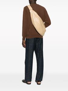 LEMAIRE Croissant leren schoudertas - Beige