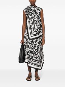 Christian Wijnants Diatou graphic-print asymmetric dress - Zwart