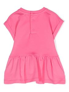 Moschino Kids Teddy Bear-print crew-neck dress - Roze