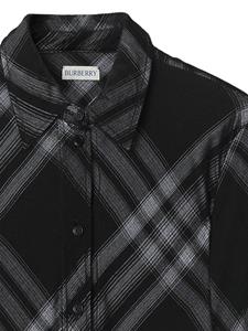 Burberry Geruite blouse - Zwart