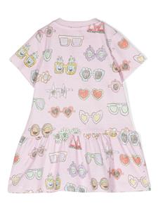 Stella McCartney Kids Flared jurk met zonnebrilprint - Roze