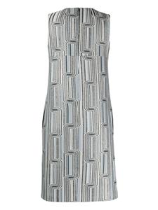 Paule Ka Jurk met bloemenjacquard - 665 GLACIER