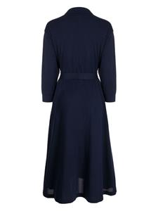 Lacoste logo-appliqué cotton dress - Blauw