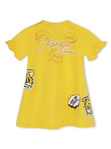 Kenzo Kids Jurk met logoprint - Geel