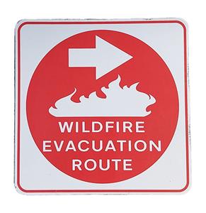 Fiftiesstore Wildfire Evacuation Route Verkeersbord - 61 x 61cm