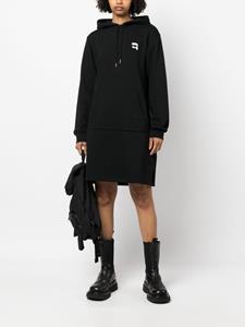 Karl Lagerfeld Ikonik 2.0 jurk met capuchon - Zwart