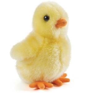 Living Nature Pluche geel kuikentje knuffel 12 cm speelgoed -