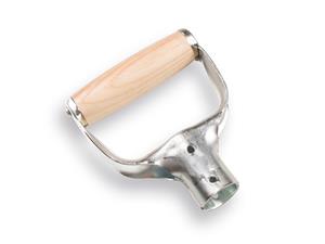 Plusjop D-greep metaal    met houten handvat