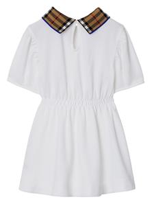 Burberry Kids Polojurk met geruite kraag - Wit