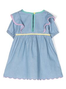 Stella McCartney Kids Chambray katoenen jurk - Blauw