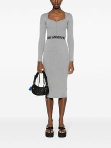 Karl Lagerfeld Jurk met logo tailleband - Grijs