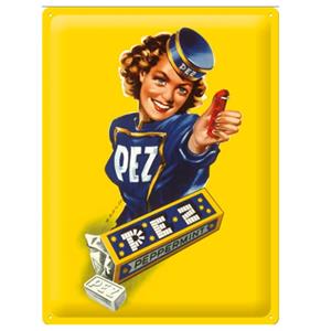 Fiftiesstore PEZ Peppermint Metalen Bord - 30 x 40cm