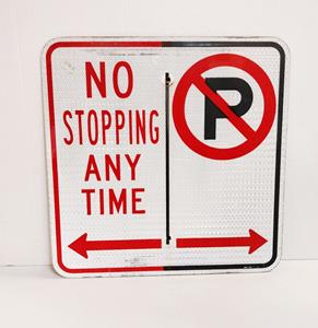 Fiftiesstore No Stopping Anytime - Origineel Amerikaans Verkeersbord - 46 x 46cm