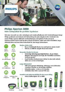 Philips X30SLIMX1 Xperion 3000 Slim LED Werklamp werkt op een accu 5 W 500 lm