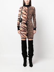 Roberto Cavalli Jurk met dierenprint - Beige