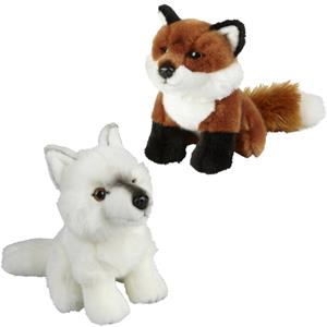 Ravensden Knuffeldieren set vos en wolf pluche knuffels 18 cm -