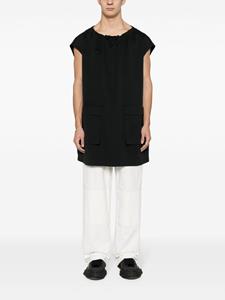 MM6 Maison Margiela Katoenen jurk met gesmockte hals - Zwart
