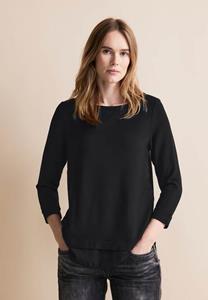 STREET ONE 3/4-Arm-Shirt Street One T-Shirt im Lagenlook in Black (1-tlg) Nicht Vorhanden