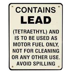 Fiftiesstore Contains Lead (Lg) Bordje Voor Benzinepomp 18 x 15,5 cm