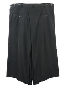 Yohji Yamamoto Plooibroek met wijde pijpen - Zwart