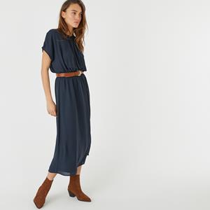 LA REDOUTE COLLECTIONS Wijd uitlopende lange jurk, elastische taille met smok