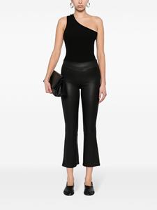 Arma Flared cropped leren broek - Zwart