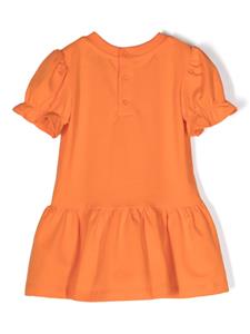 Moschino Kids Peplum jurk met teddybeerprint - Oranje