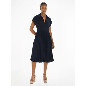 Tommy Hilfiger Polokleid "FLUID PLEATED SS MIDI POLO DRESS", mit Logostickerei