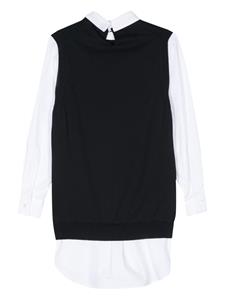 Semicouture layered-design cotton dress - Blauw
