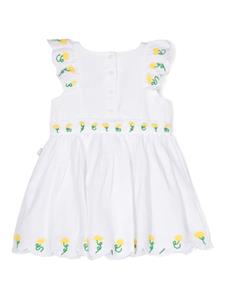 Stella McCartney Kids floral-embroidered sleeveless dress - Wit