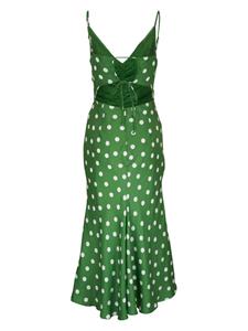 Carolina Herrera polka dot satin dress - Groen